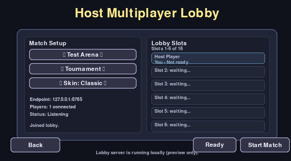 Retro Royale menu screenshot 2